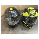 2 FULL FACE MOTORCYCLE HELMETS