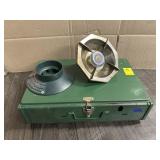PROPANE CAMP STOVE, LANTERN BASE & PROPANE BURNER