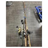 FISHING POLES W/REELS