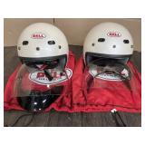 2 BELL HELMETS W/FACESHIELDS