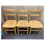 3 WOODEN CHILDRENS CHAIRS