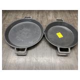 2 CAST IRON PANS
