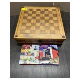 GAME BOARD W/CHECKERS & PUZZLES