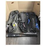 3 BASEBALL GEAR BAGS & BASEBALL BATS
