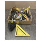 BOX OF MISC TOOLS & SUPPLIES
