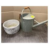 METAL WATERING CAN & FLOWER POT