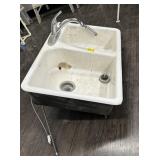 PORCELIN 2 BAY SINK W/FAUCET