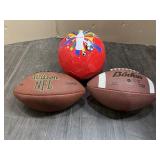 2 FOOTBALLS & SOCCER BALL