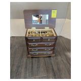 JEWELRY BOX W/COSTUME JEWELRY