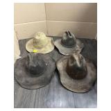 4 COWBOY HATS, 1 STETSON, 3 UNKNOWN