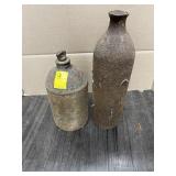2 METAL SILVER MINERS MERCURY CONTAINERS