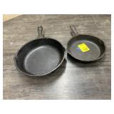 2 CAST IRON PANS