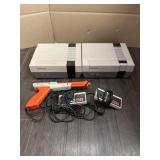 2 NINTENDO CONSOLES W/CONTROLLERS & GUN