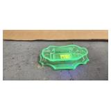 URANIUM GLASS TRAY & BUTTER DISH