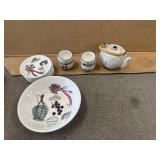 TEA SET & NASCO PLATES & BOWLS