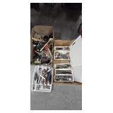 2 BOXES KITHEN UTENSILS & CUTTING BOARDS