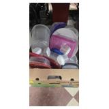 2 BOXES OF TUPPERWARE & FOOD STORAGE CONTAINERS