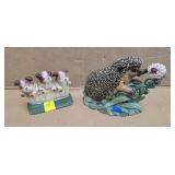 CAST IRON PUPPY & PORCUPINE DECOR