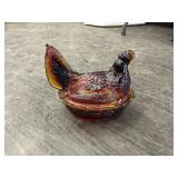 ANTIQUE GLASS NESTING HEN