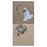 VINTAGE BRASS LILY PAD GOOSE NECK LAMP