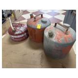 3 METAL FUEL CANS