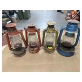 4 RAILROAD LANTERNS