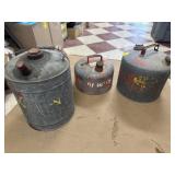 3 METAL FUEL CANS