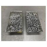 2 TRAYS OF LEAD CAST BULLETS, UNKNOWN CALIBER