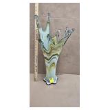 VINTAGE HAND BLOWN SPLASH FREE FORM VASE
