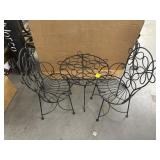 METAL KIDS GARDEN TABLE & 2 CHAIRS