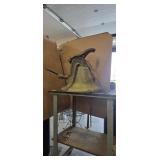 LARGE CAST IRON BELL W/STAND AND CART