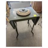 DROP LEAF METAL ROLLING CART & CROCK LID