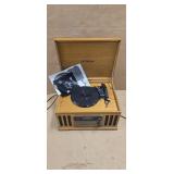 DETROLA RECORD PLAYER, RADIO,CASSETE, CD PLAYER