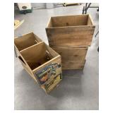 5 WOODEN CRATES
