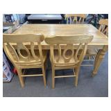 WOOD TABLE & 4 CHAIRS