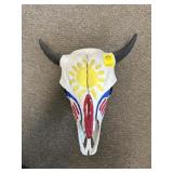 PAINTED COW SKULL