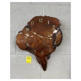 WOOD BURL WALL CLOCK