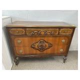 VINTAGE DEPRESSION ERA ART DECO CARVED DRESSER