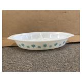 VINTAGE PYREX SNOWFLAKE PATTERN CASSEROLE DISH