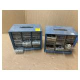 2 METAL ORGANIZERS W/NUTS, BOLTS & SUPPLIES