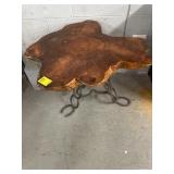 WOOD BURL SIDE TABLE