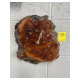 WOOD BURL WALL CLOCK