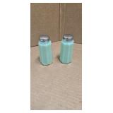 VINTAGE MOSSER GLASS SALT & PEPPER SHAKERS