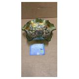 FENTON CARNIVAL GLASS HOLLY & BERRIES BOWL