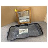 2 BOOT TRAYS & SMALL MIRROR