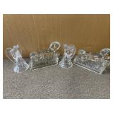 GLASS BOOK ENDS & CANDLE HOLDERS
