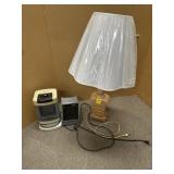 VINTAGE TABLE LAMP & 2 SPACE HEATERS