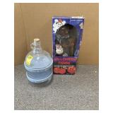 VINTAGE HALLOWEEN FIGURINE & 1 GALLON JUG DECOR