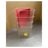 PLASTIC FOOD BINS W/LIDS