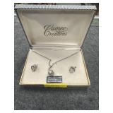 EARRINGS & NECKLACE MARKED 925